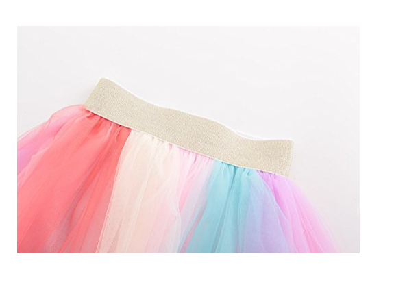 Girl's Multicolor Unicorn T-Shirt & Skirt Set