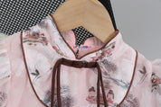 Girl's Pink Half-Sleeve Frock