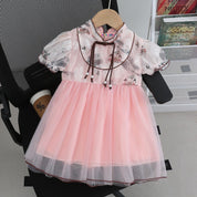 Girl's Pink Half-Sleeve Frock