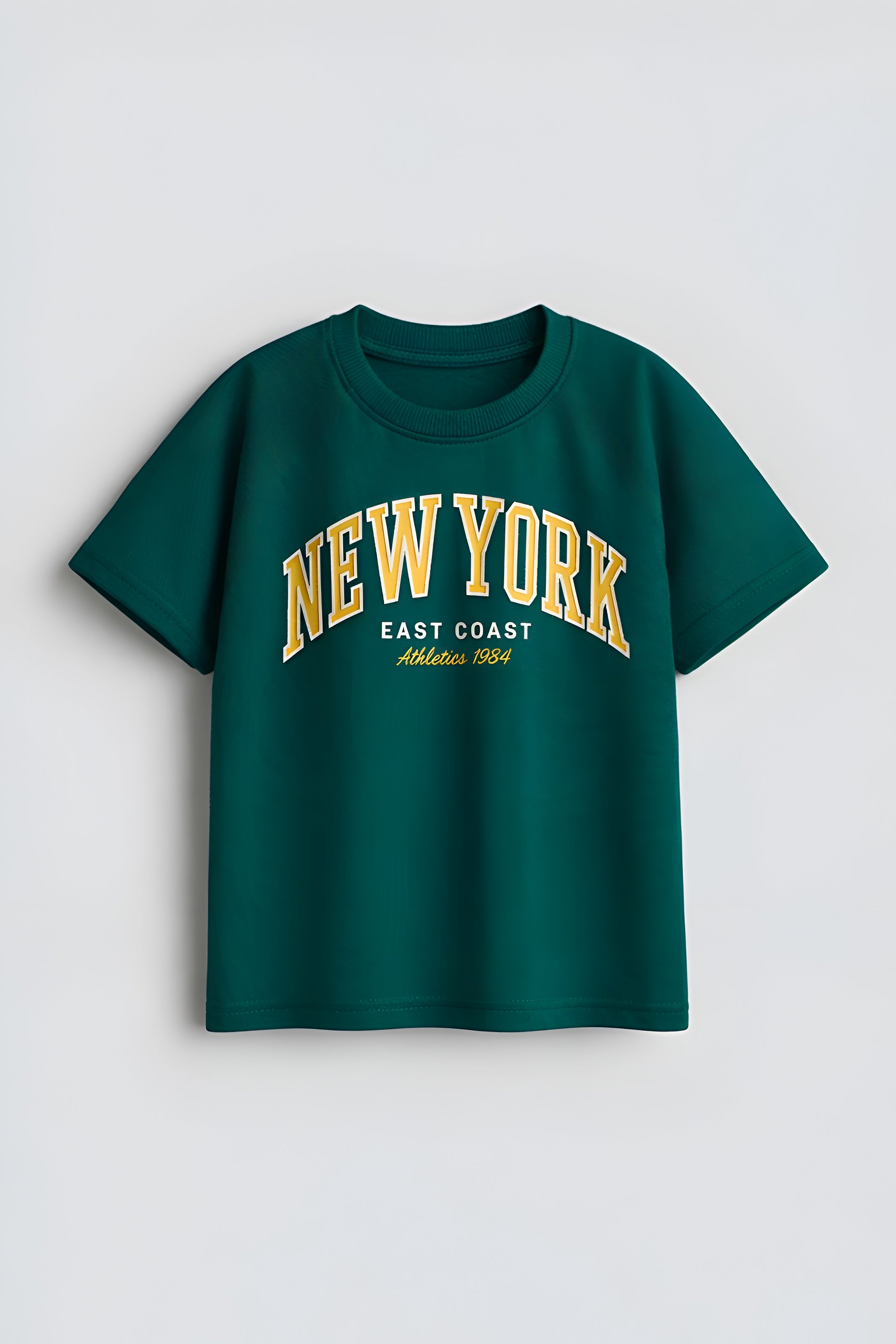 Boy's New York Print Half-Sleeve T-Shirt - Green