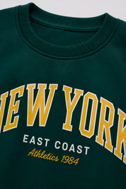 Boy's New York Print Half-Sleeve T-Shirt - Green