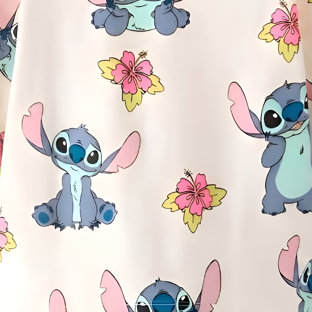 Googo Gaaga Girls Disney Stitch & Floral All Over Printed Full Sleeve Sweatshirt – Cream