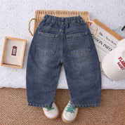 Boy's Cotton Baggy Fit Denim Pants - Black