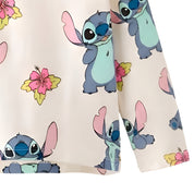 Googo Gaaga Girls Disney Stitch & Floral All Over Printed Full Sleeve Sweatshirt – Cream
