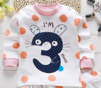 Girl's Multicolor I'm 3 Print T-Shirt & Pajama Set