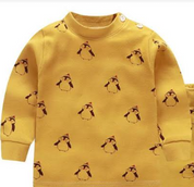 Boy's Yellow Penguin Print T-Shirt & Pajama Set