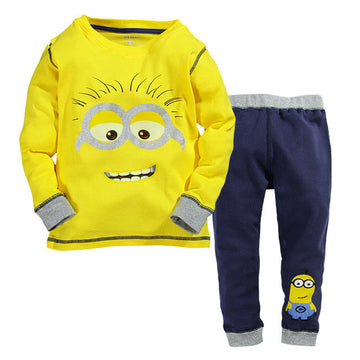 Trendy Yellow Printed Minions T-shirt and Pant Set