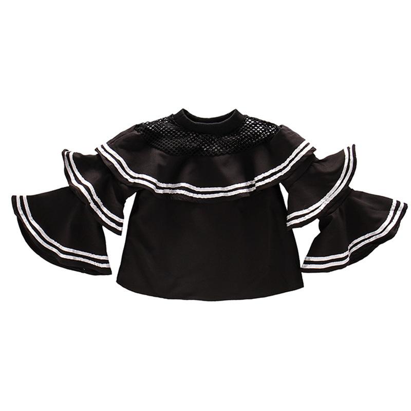Girl’s Bell Sleeves Top In Black colour