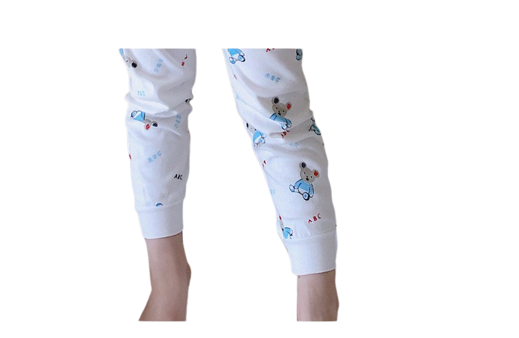 White Print Pajama Set for Boys & Girls