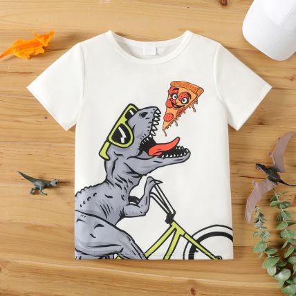 Boys Regular Dino printed T-shirt