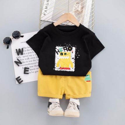Googogaaga Boy's Cotton PrintedT-Shirt With Shorts Baby Boys Clothes