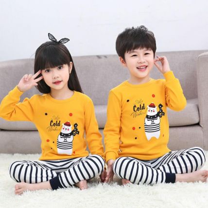 Googo Gaaga Boys I Love Cold Weather Printed T-Shirt With Pajama In Mulitcolour