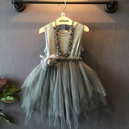 Beautifull Grey Sleeveless Party Dress